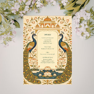 Elegante indische Hochzeitseinschlusskarte im Pich Begleitkarte