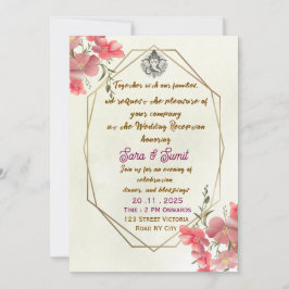 Elegante indische Hochzeitsempfangs-Party-Einladun Einladung