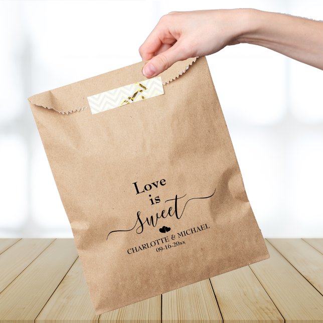 Elegante, individuell anpassbare Gefälligkeitstasc Geschenktütchen (Elegant Customizable Favor  Kraft Paper Bags For Weddings)