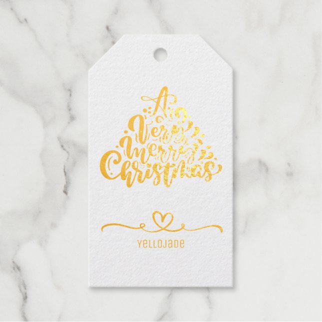 Elegante individuell anpassbare Weihnachtsfeiertag Geschenkanhänger (Vorderseite)