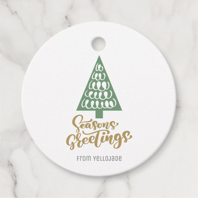 Elegante, individuell anpassbare Weihnachtslieder- Geschenkanhänger (Vorderseite)