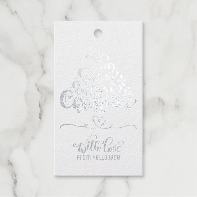 Elegante, individuell anpassbare Weihnachtslieder- Geschenkanhänger (Vorderseite)