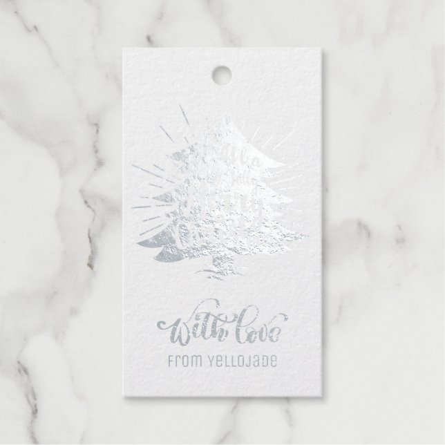 Elegante, individuell anpassbare Weihnachtslieder- Geschenkanhänger (Vorderseite)