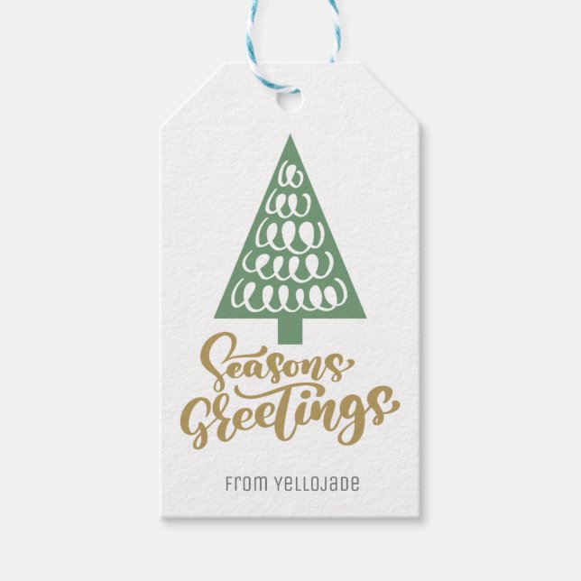 Elegante, individuell anpassbare Weihnachtslieder- Geschenkanhänger (Vorderseite)