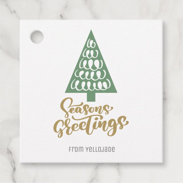 Elegante, individuell anpassbare Weihnachtslieder- Geschenkanhänger (Vorderseite)