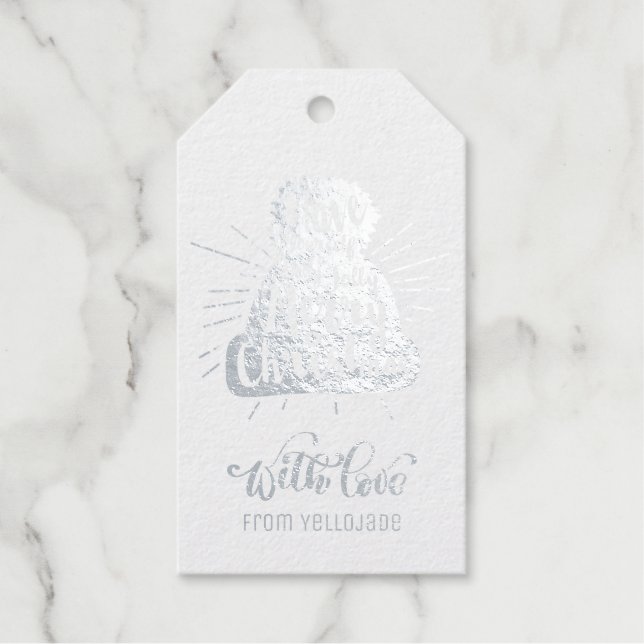 Elegante, individuell anpassbare Weihnachtslieder- Geschenkanhänger (Vorderseite)