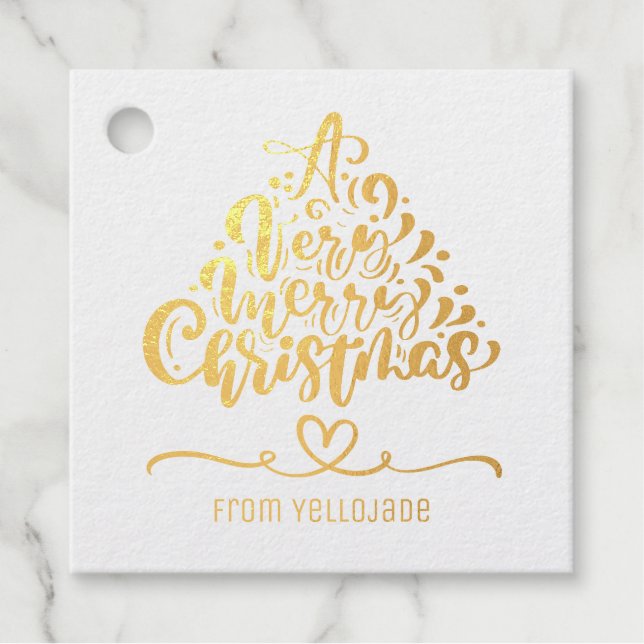 Elegante, individuell anpassbare Weihnachtslieder- Geschenkanhänger (Vorderseite)