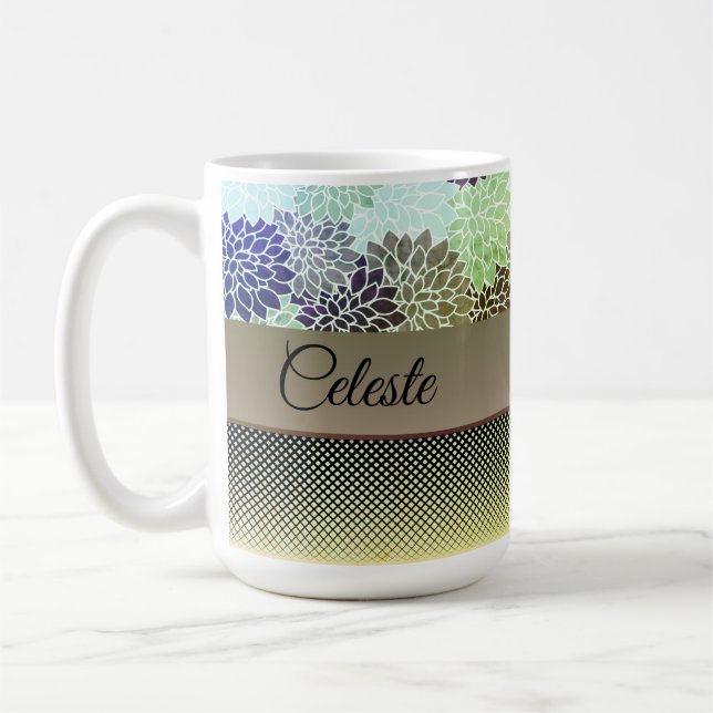 Elegante, individuell gestaltete Blumen Kaffeetasse (Links)