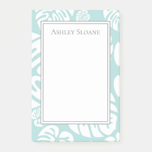 Elegante individuelle babyblaue weiße tropische Bl Post-it Klebezettel