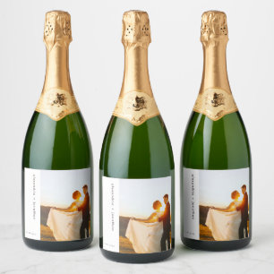 Elegante individuelle funkelnde Wein-Hochzeitsfoto