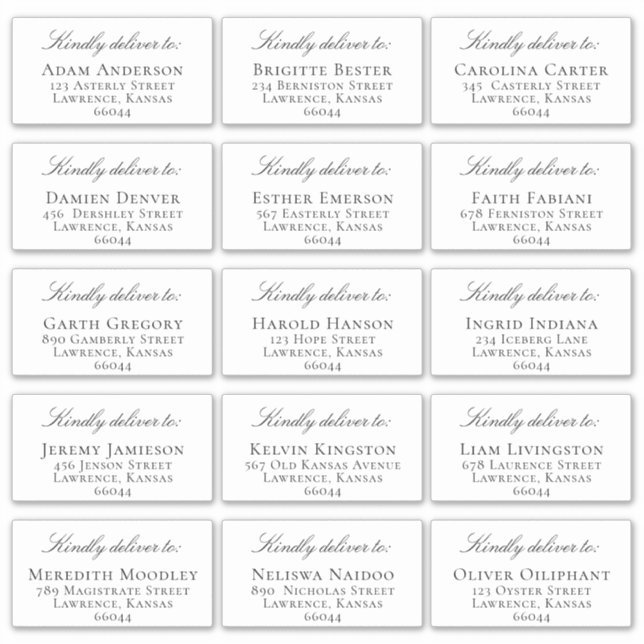 Elegante individuelle Gastadresse Wedding Invite Aufkleber (Vorderseite)