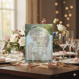Elegante individuelle Hintergrundbild-Hochzeit Einladung
