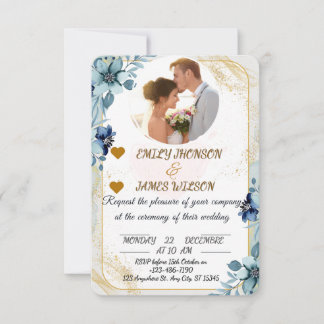 Elegante individuelle Hochzeitseinladung, Einladung