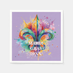 Elegante individuelle Mardi-Gras-Farben Serviette