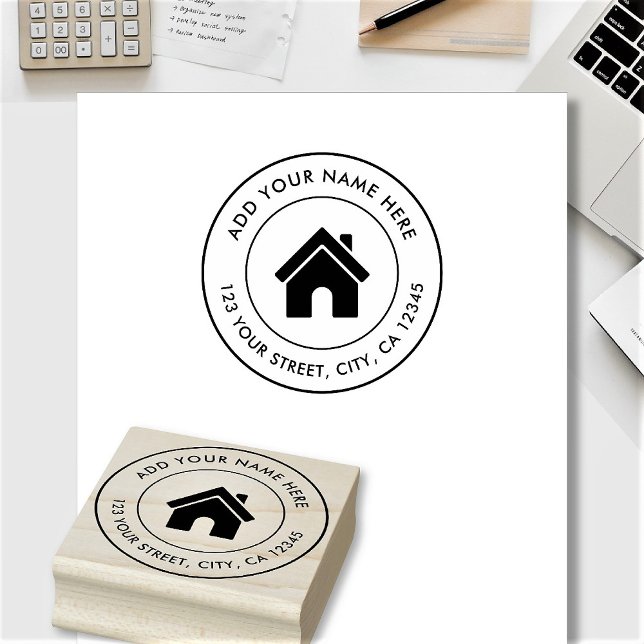 Elegante Individuelle Name Logo-Rücksendeadresse Gummistempel (Von Creator hochgeladen)