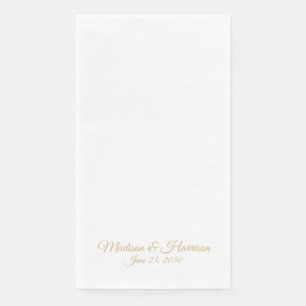 Elegante individuelle Namen mit Goldschrift datier Serviette