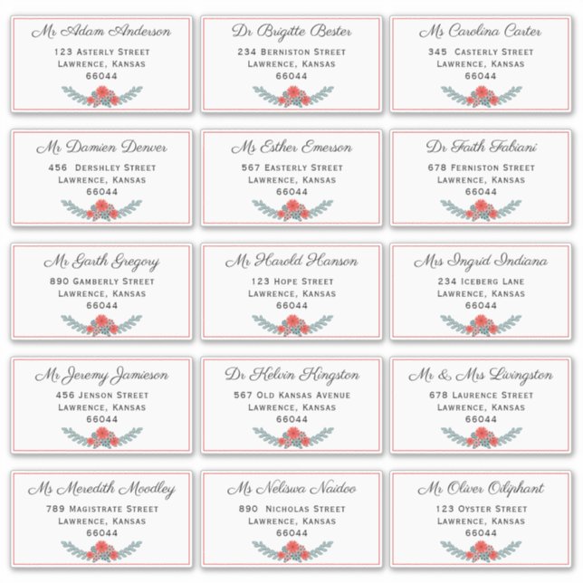 Elegante, individuelle Versandadresse Hochzeit Aufkleber (Vorderseite)