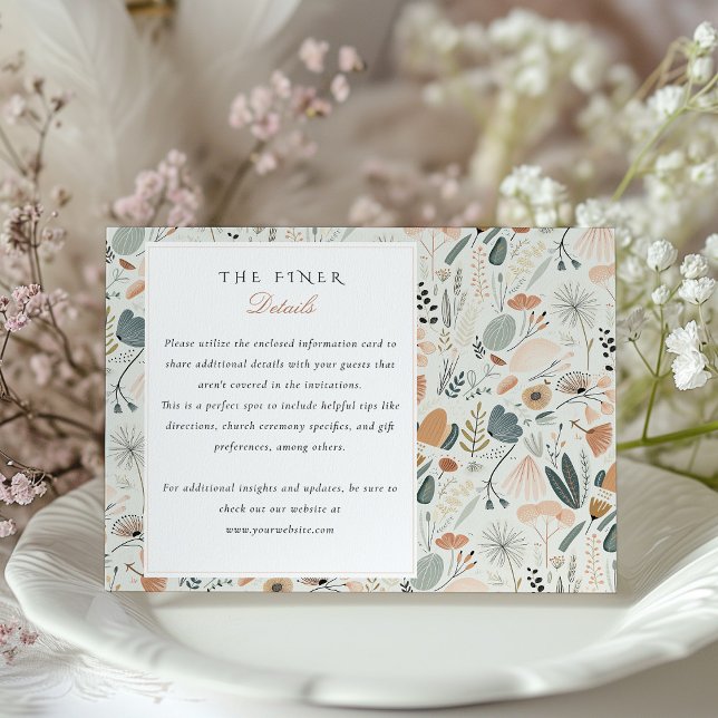 Elegante Informationskarte für Hochzeiten Mitte de Begleitkarte (Von Creator hochgeladen)
