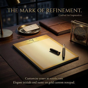 Elegante Initialen auf Gold Notizblock