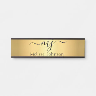 Elegante Initialen auf Gold Türschild