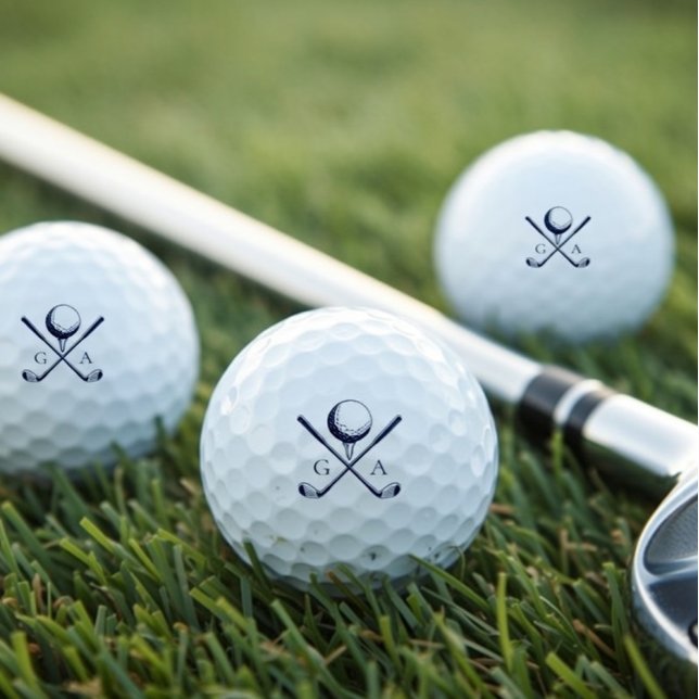 Elegante Initialen Benutzerdefiniertes Golfgeschen Golfball (Von Creator hochgeladen)