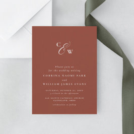 Elegante Initialen einfache Terrakotta-Hochzeit im