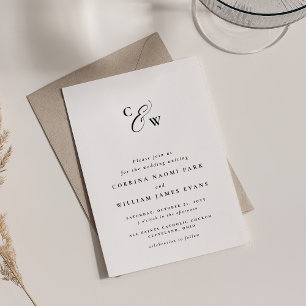 Elegante Initialen in Schwarzweiß