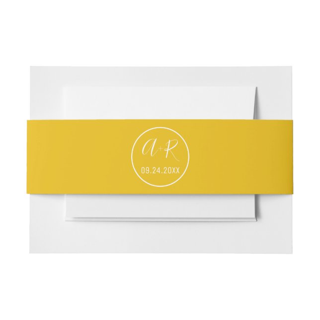 Elegante Initialen orange Hochzeit im Herbst Einladungsbanderole (Vorderseite Beispiel)