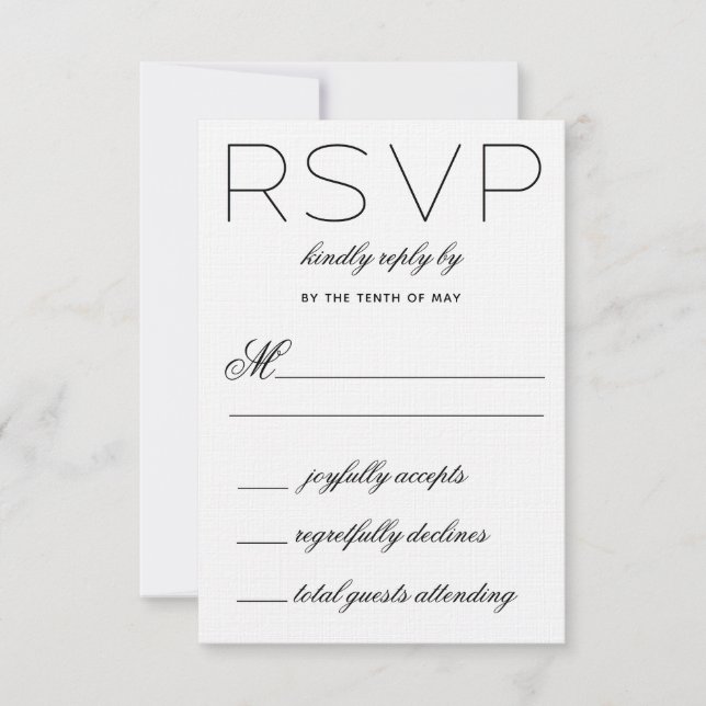 Elegante Initials Wedding RSVP Karte (Vorderseite)