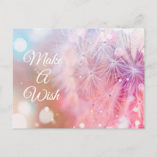 Elegante inspirierende Löwenzahn-Wunscherfüllung Postkarte