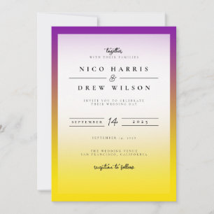 Elegante Intersex Pride-Hochzeit Einladung