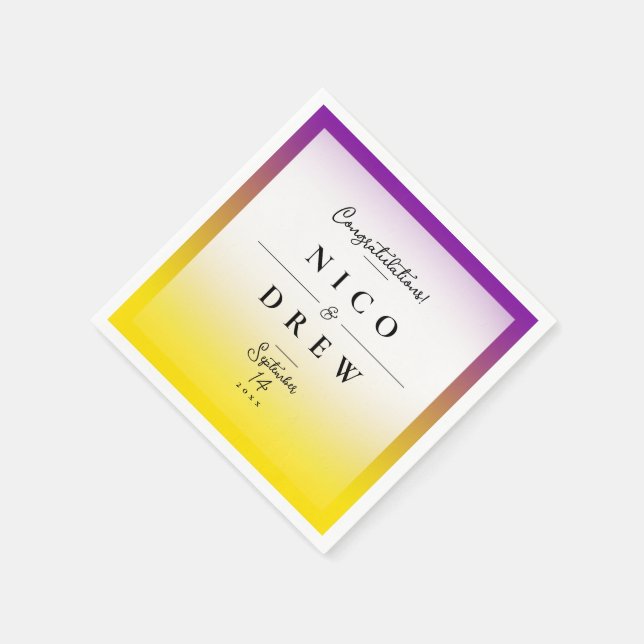 Elegante Intersex Pride Wedding Serviette (Ecke)