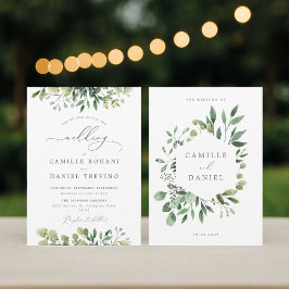 Elegante Invitación a la Boda Verde con Botánica Einladung