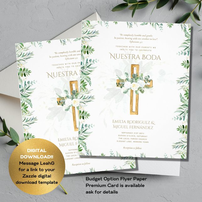 Elegante Invitación De Boda Católica Bilingüe Inv (Von Creator hochgeladen)