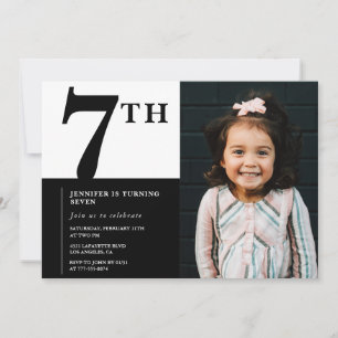 Elégante invitation 7ème anniversaire Girl Chic Ph