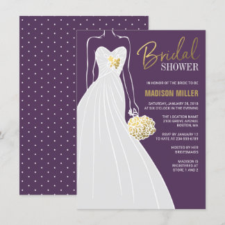 Elégante invitation à la douche nuptiale | Purple 