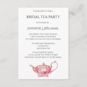 Elégante invitation à la fête du thé de la mariée 