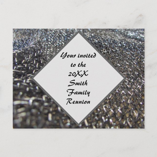 Élégante invitation à la réunion de famille noire  (Devant)