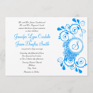 Elégante invitation à un mariage au monogramme à s