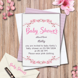 Elégante invitation au Baby shower d'une fille