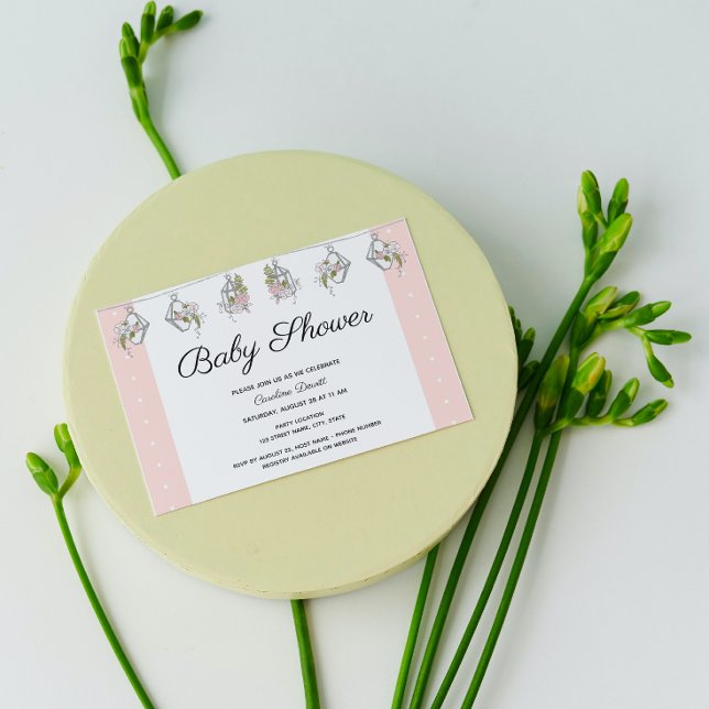 Elégante Invitation Baby shower Floral (Créateur téléchargé)