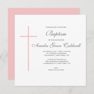 Élégante invitation croisée rose