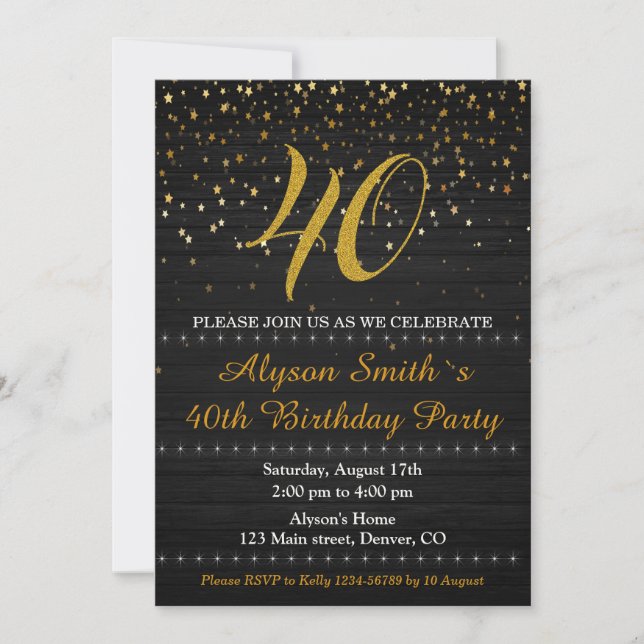 Elégante invitation d'anniversaire Adulte femme in (Devant)