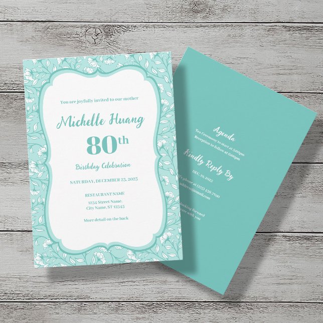 Elégante invitation de 80e anniversaire (Créateur téléchargé)