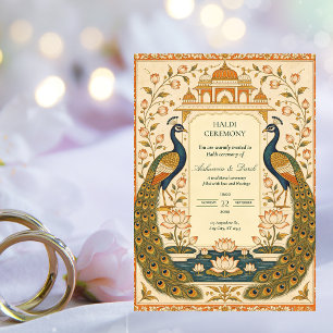 Élégante invitation de cérémonie Haldi indienne Pi