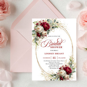 Élégante invitation de douche de mariée florale bl