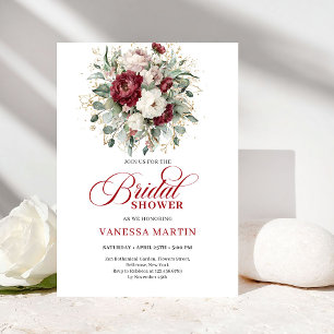 Élégante invitation de douche de mariée florale bo