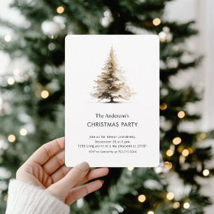 Élégante invitation de fête de Noël avec arbre à l