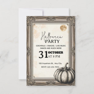 Elégante Invitation de fête d'Halloween Vintage -