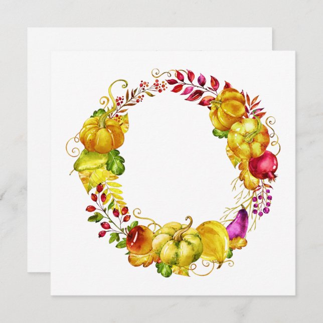 Élégante invitation de la saison automnale (Devant / Derrière)